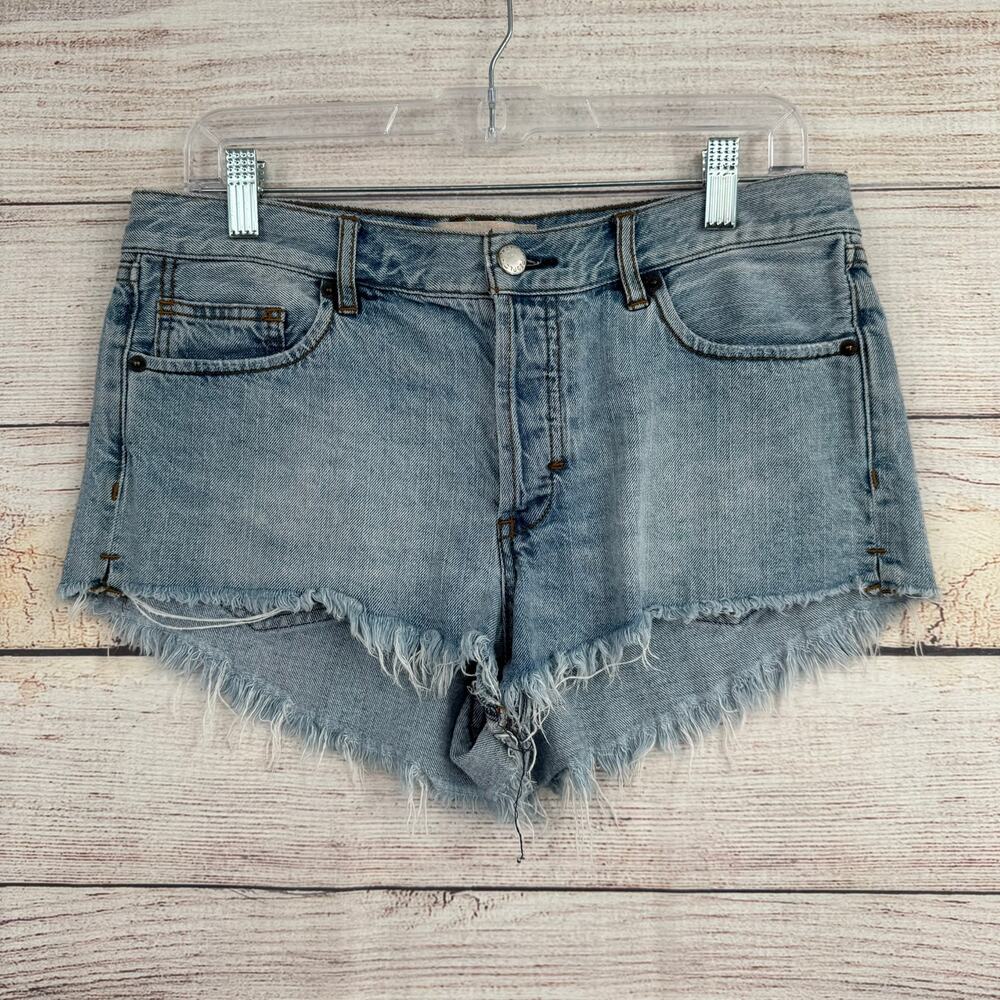 We the Free People Cut Off Denim Shorts Womens‎ 28 Blue Light Wash Jorts